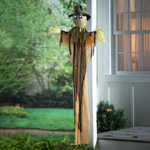 Spooky Scarecrow With White Lights