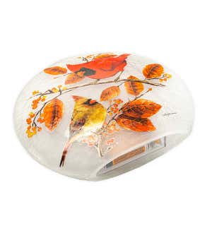 Accent Light with Cardinal Pair and Fall Foliage