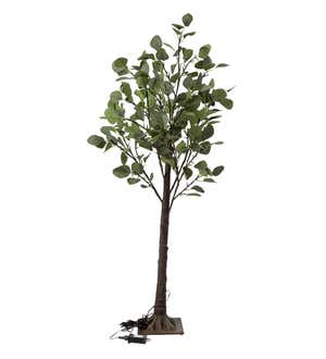 Small Lighted Eucalyptus Tree with 72 Lights