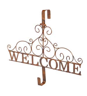 Metallic Copper Fleur-de-Lis Welcome Wreath Holder