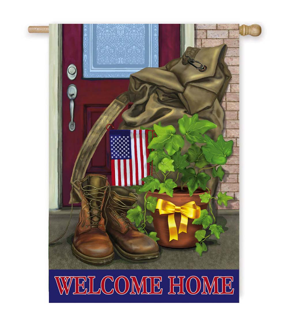 Soldier Welcome Home Americana House Flag