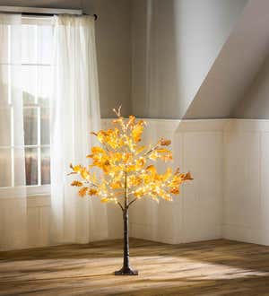 Indoor/Outdoor Electric Lighted Rust Oak Trees