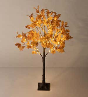 Indoor/Outdoor Electric Lighted Rust Oak Tree, 4'H with 108 lights