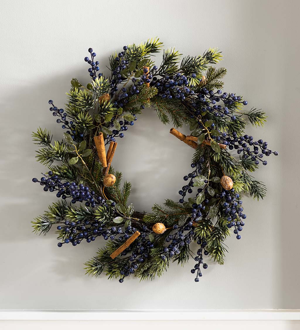 Frosted Blueberry Holiday Wreath