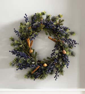 Frosted Blueberry Holiday Wreath