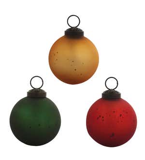 Holiday Antiqued Classic Round Ornaments, Set of 12