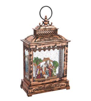 Nativity LED Lantern with Spinning Action Table Decor