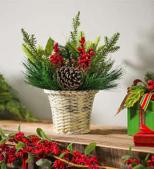 Berry and Pine Cone Tabletop Decor