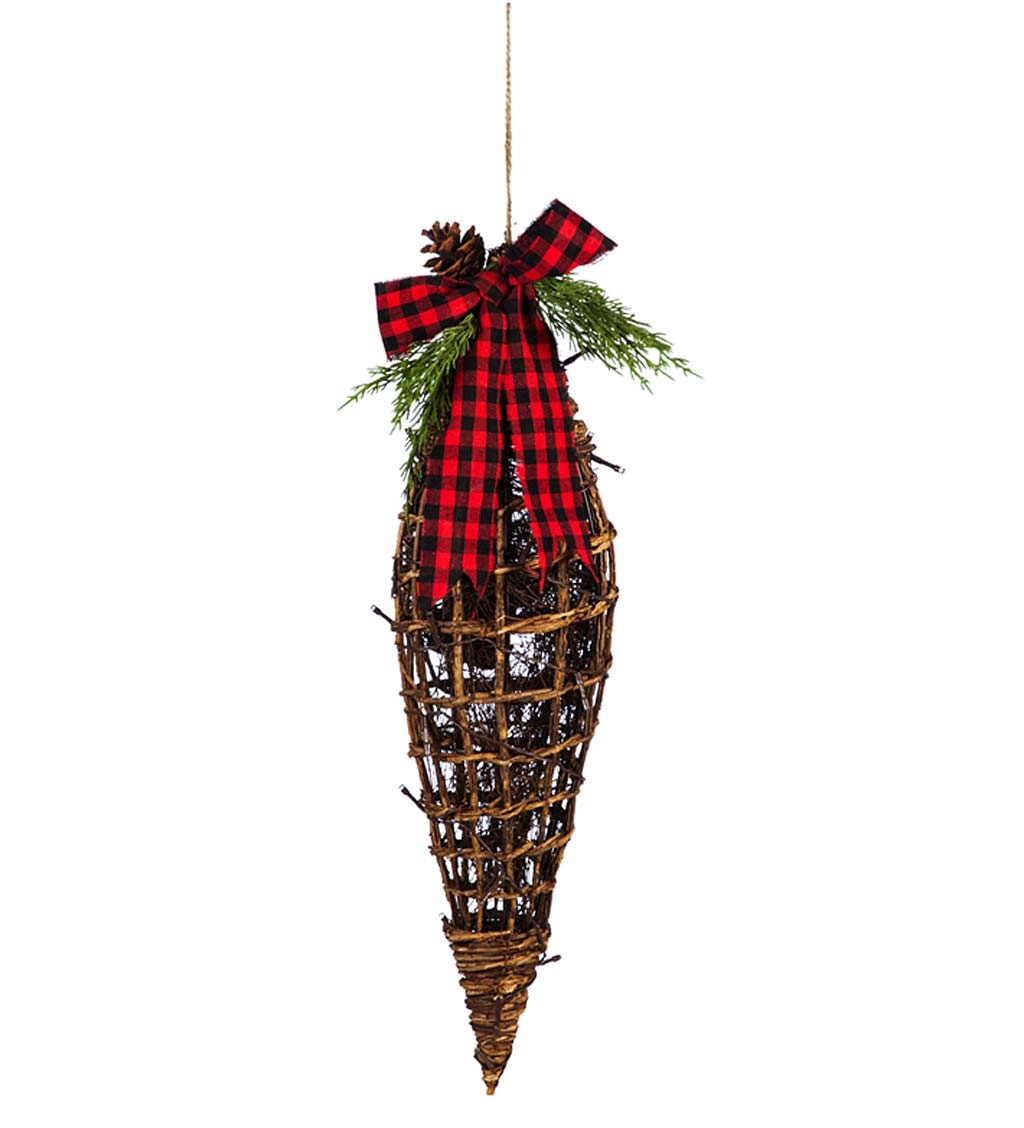 Festive Lighted Hanging Cone Ornament