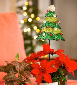 Christmas Tree Beaded Plant Pick