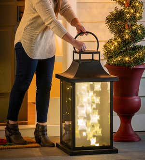 Oversized Million Lights Glass and Metal Lantern