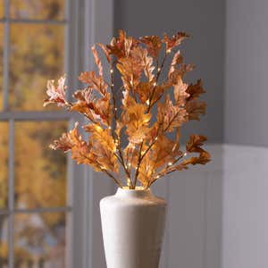 Indoor/Outdoor Lighted Rust Oak Branches, Set of 2