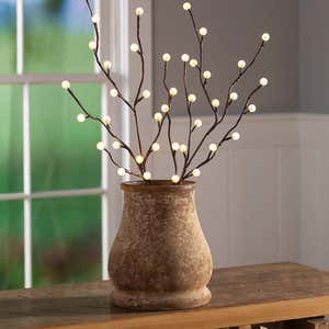Indoor/Outdoor Lighted Mini Globe Branches, Set of 2