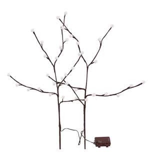 Indoor/Outdoor Lighted Mini Globe Branches, Set of 2