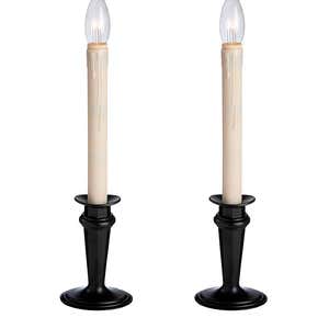 Traditional Adjustable Window Candles with Timer and Remote, Set of 2