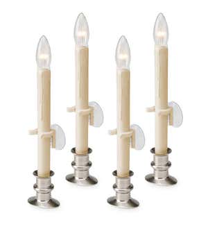 Suction Cup Window Candles with Timer and Remote, Set of 2
