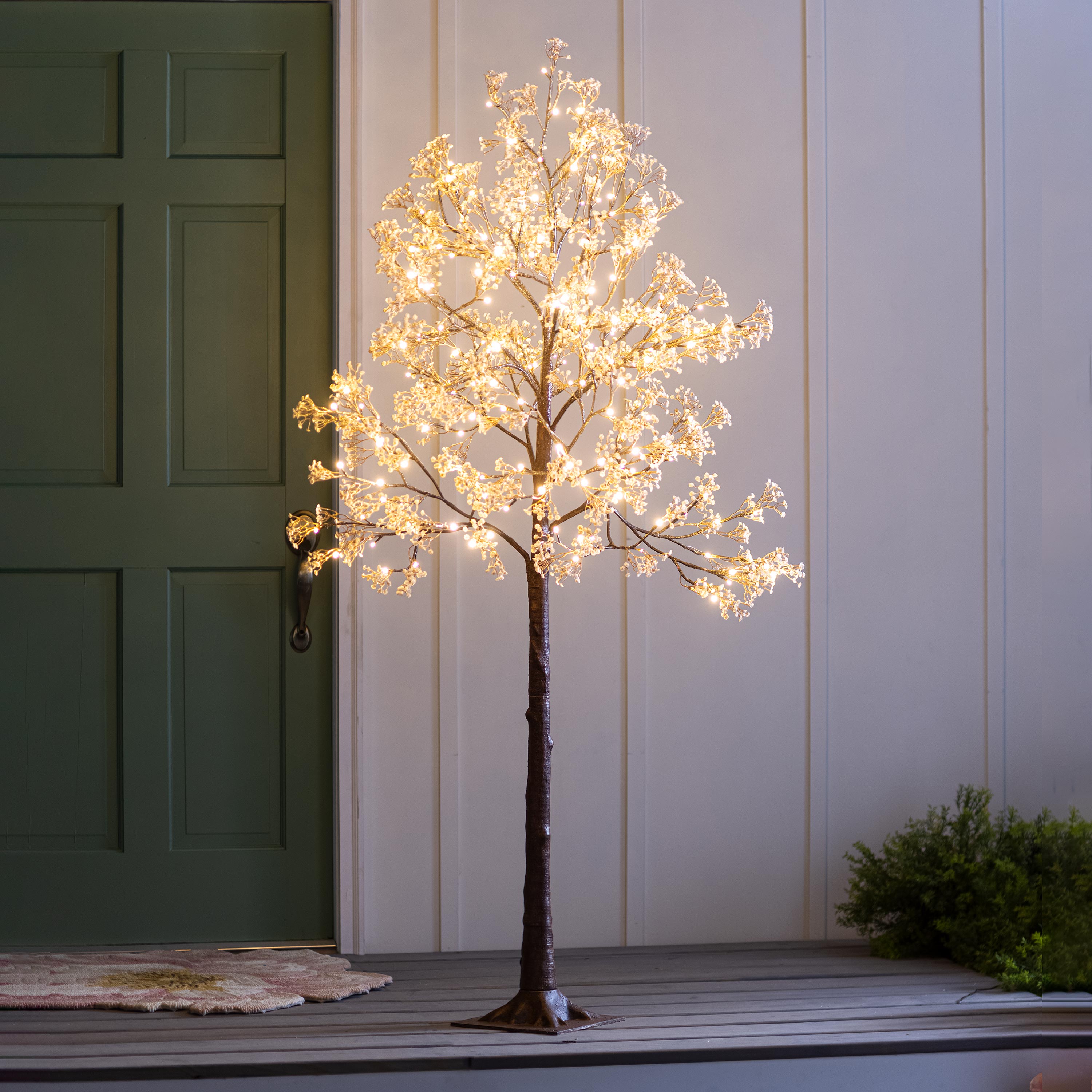 Artificial Baby Breath Flowers Tree With Lights 5ft 126ledprelit