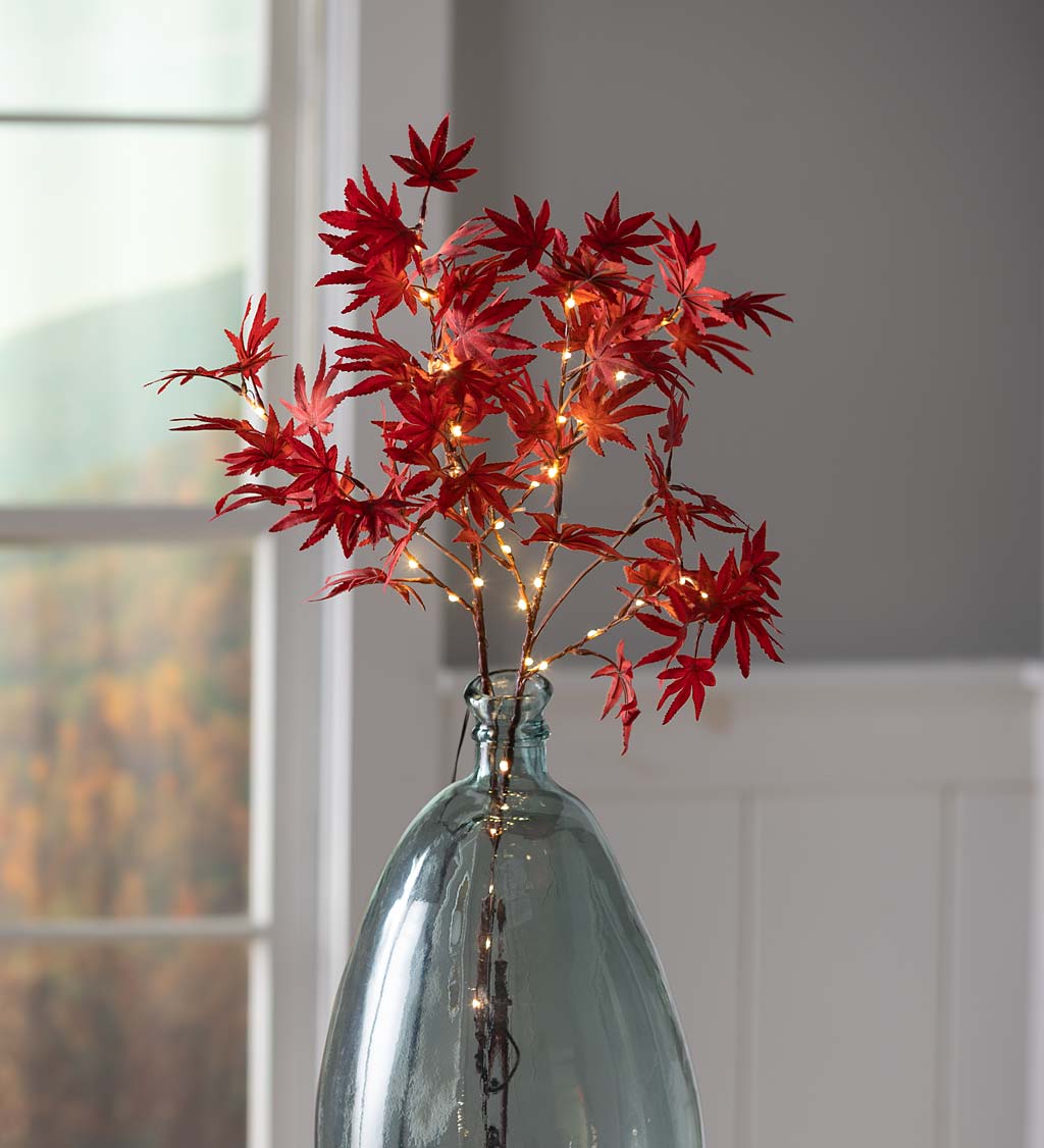 Indoor/Outdoor Lighted Japanese Maple Tree Branches, Set of 2