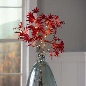 Indoor/Outdoor Lighted Japanese Maple Tree Branches, Set of 2