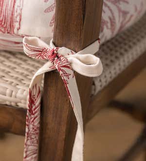 Winter Toile Tufted Cotton Chair Pad with Ties