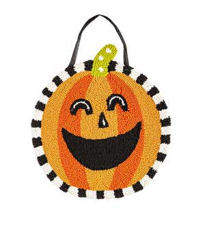 Indoor/Outdoor Halloween Jack-O-Lantern Hooked Door Décor