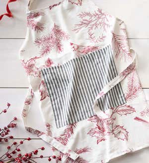 Winter Toile Cotton Apron