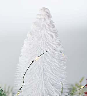 Lighted Holiday Centerpiece with Bottle Brush Trees