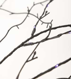 Indoor/Outdoor Halloween Lighted Black Willow Branches, Set of 2