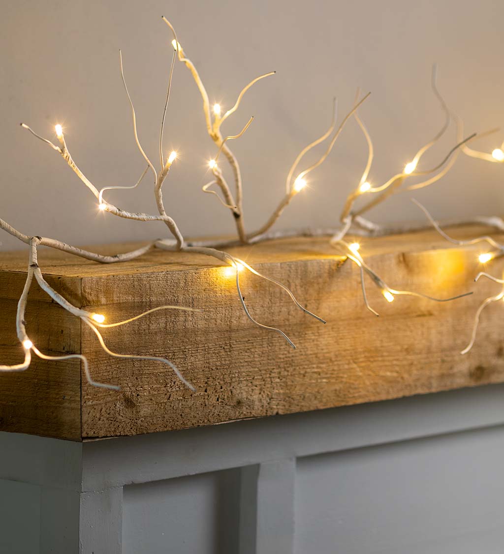 Birch Twig Garland with Dual-Function Lights