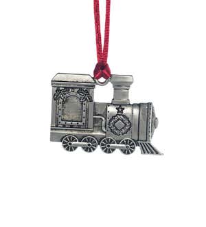 Solid Pewter Christmas Tree Ornament - Train