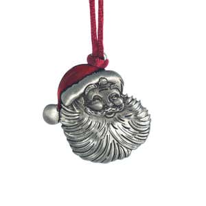 Solid Pewter Christmas Tree Ornament - Santa