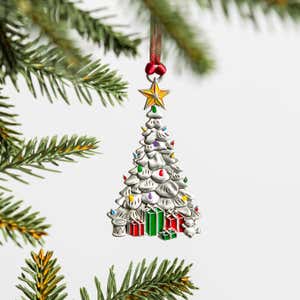 Solid Pewter Christmas Tree Ornament - Santa