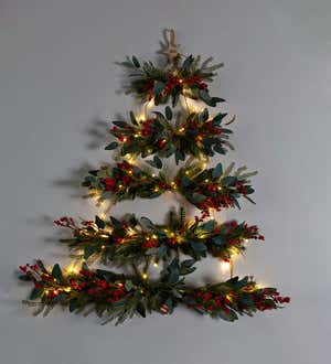 Lighted Hanging Wall Christmas Tree