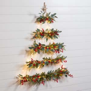 Lighted Hanging Wall Christmas Tree