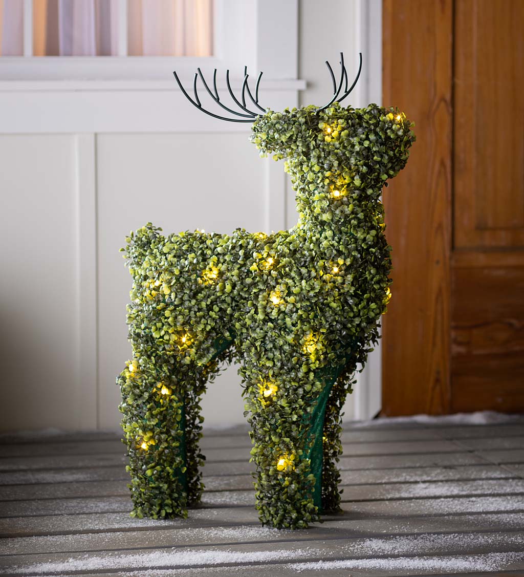 Lighted Boxwood Reindeer Topiary