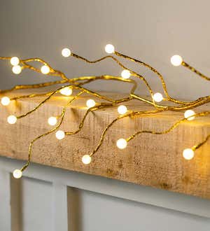 Indoor/Outdoor Gold Metallic Garland LED Lights