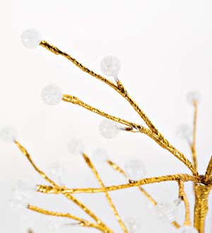 Indoor/Outdoor Gold Metallic Tree with Dual-Function Lights