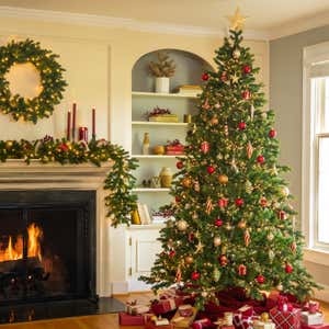 7'3" Arlington Spruce Christmas Tree with Warm White LEDs