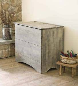 Pine Firewood Storage Box - Cottage White