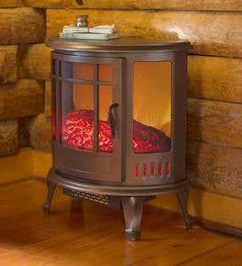 Curved Electric Wood Stove Heater