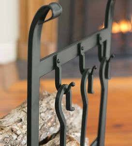 All-In-One Wood Rack with Tools - Black