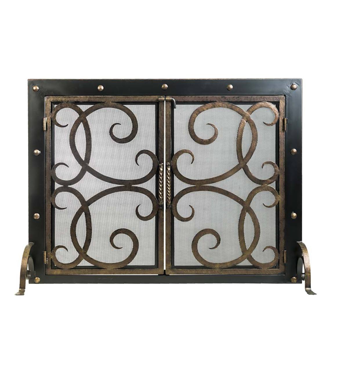 Othello Scrolled Fireplace Screen with Doors