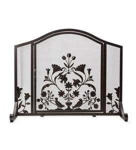 Ansley Folk Art Fireplace Screen with Door, Small