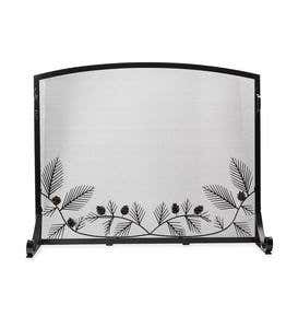 Pine Cone Flat Guard Fireplace Screen