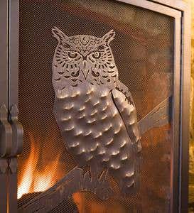 Small Owls Fireplace Screen with Two Doors