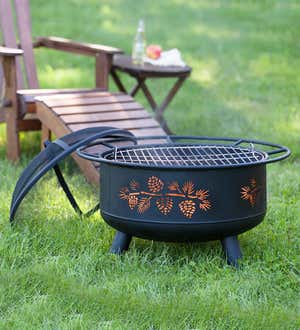 Pine Cone Wood Burning Fire Pit - Black