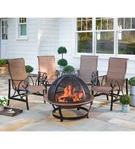 Large Copper Fire Pit with Retractable Dome