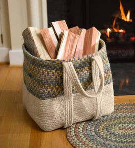 Braided Wool Hearth Bag Log Carrier