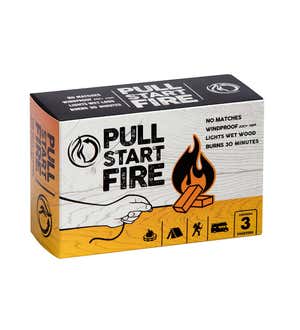 Pull Start Fire Instant Match-Free Firestarter, Set of 3