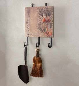 Marble Wall-Mount Plaque with Hanging Hooks